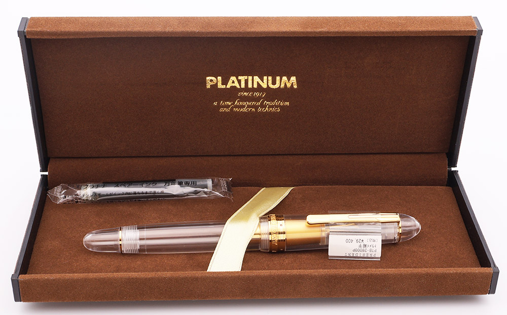 Platinum President Fountain Pen - Clear Demonstrator, Gold